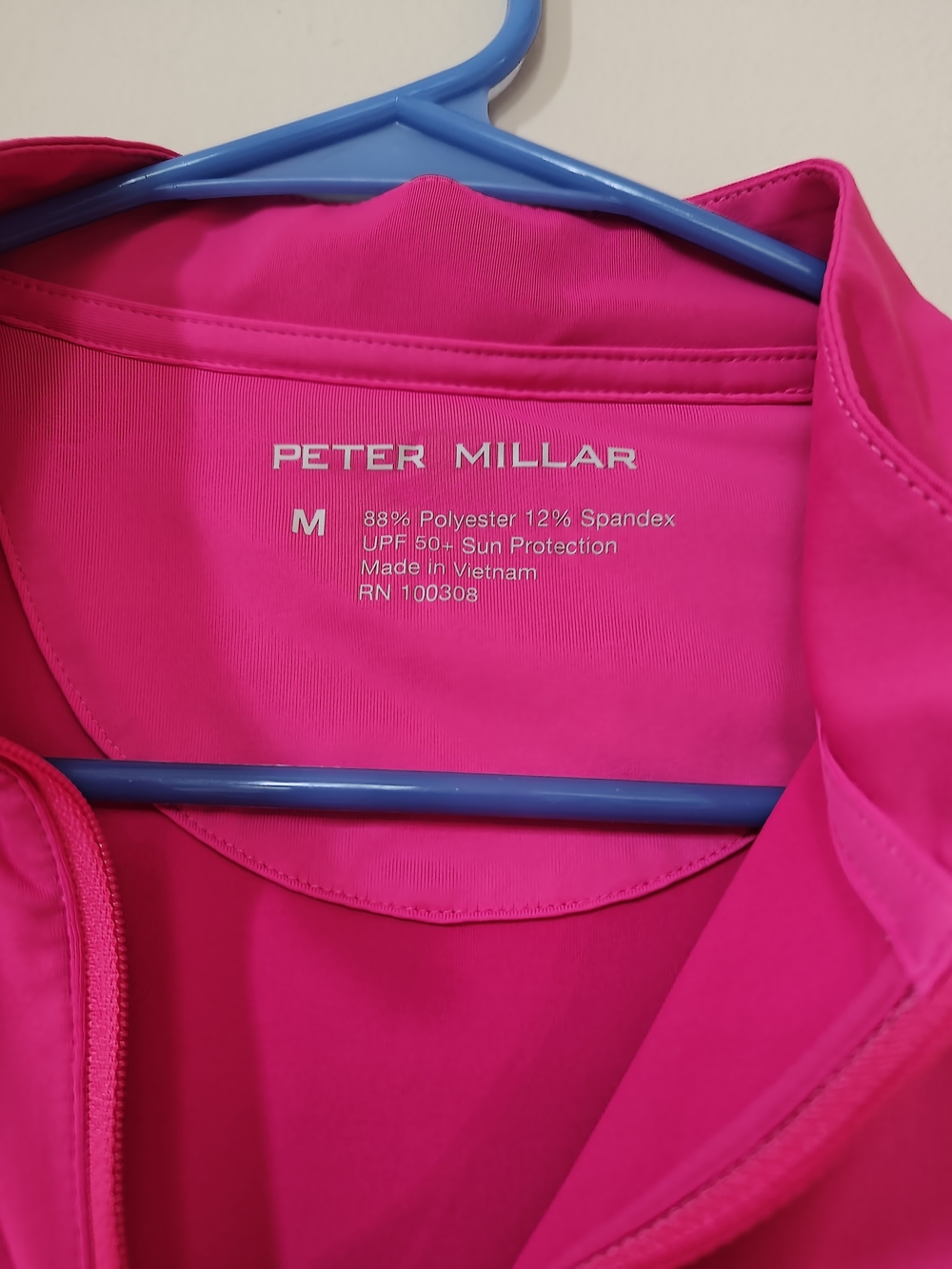 Peter Millar Neon Pink Half-Zip - Picture 3 of 4